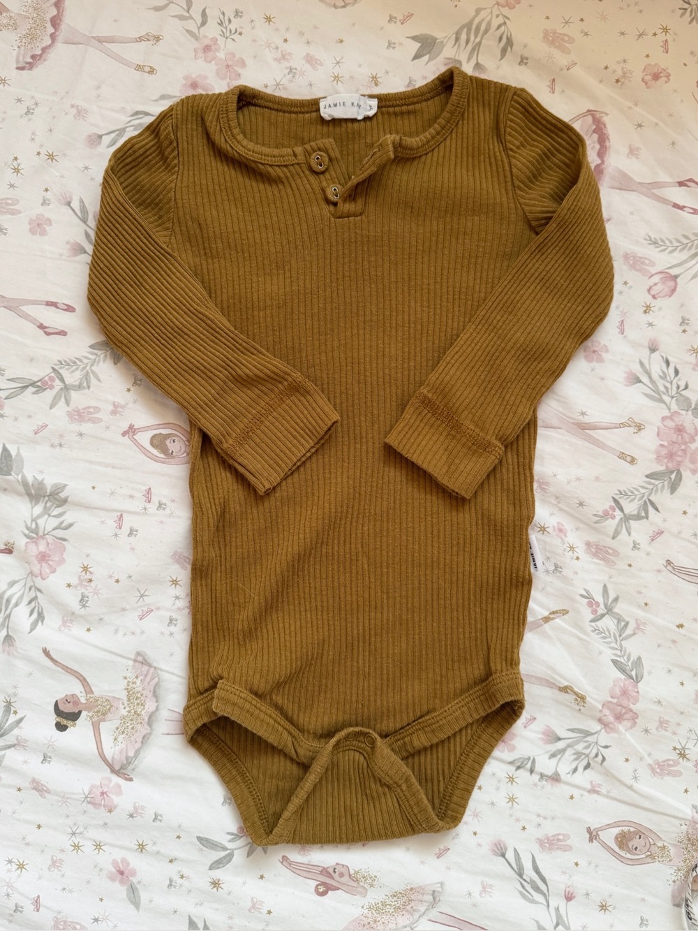 Jamie Kay Ribbed Bodysuit Chartreuse Mustard Green Yellow Baby 12 Months 1 Year